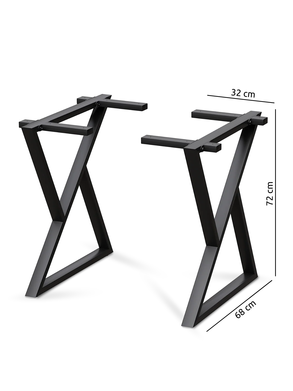 Doppel-Dreieck Tischgestell schwarz – stabil & modern für individuelle Tischplatten - 1 Paar (2 Stück)