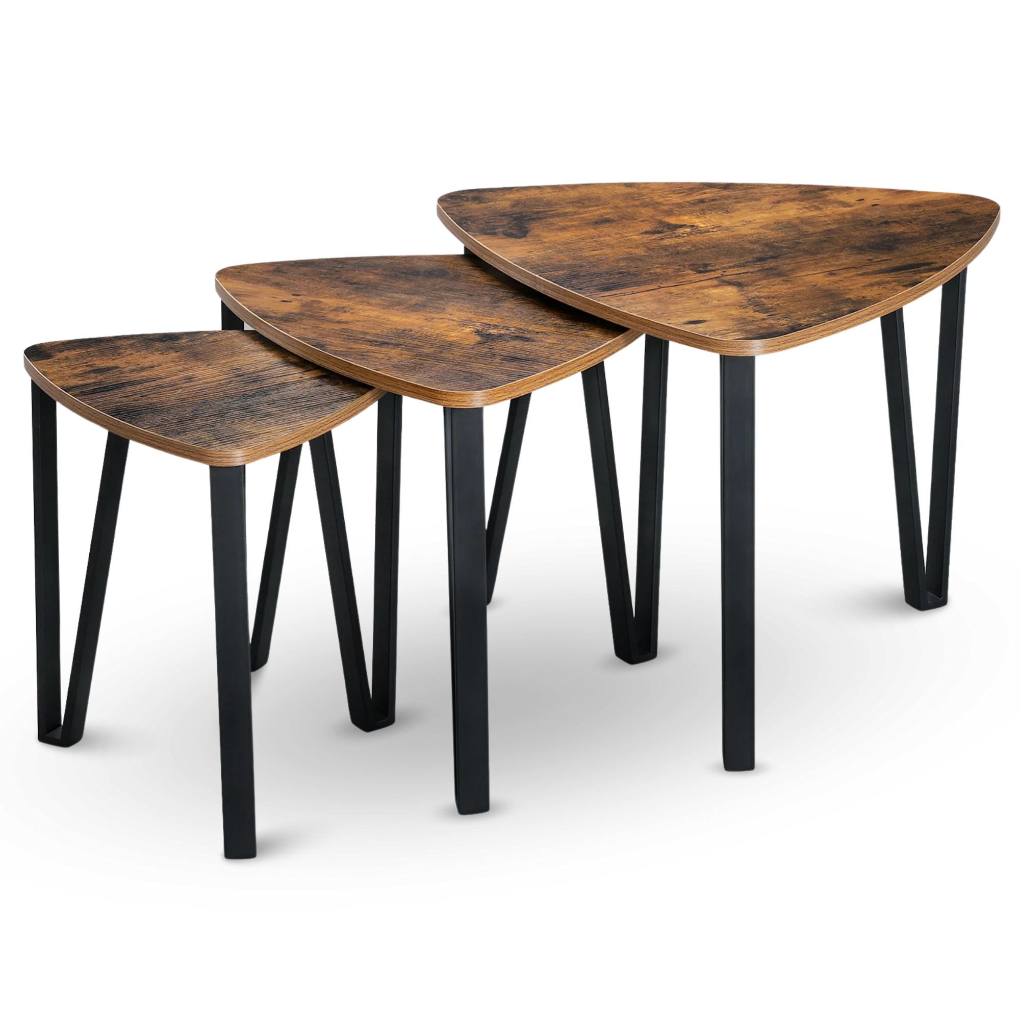 Beistelltisch „Radon“ 3er-Set – Industrial-Look mit Holz & Metall