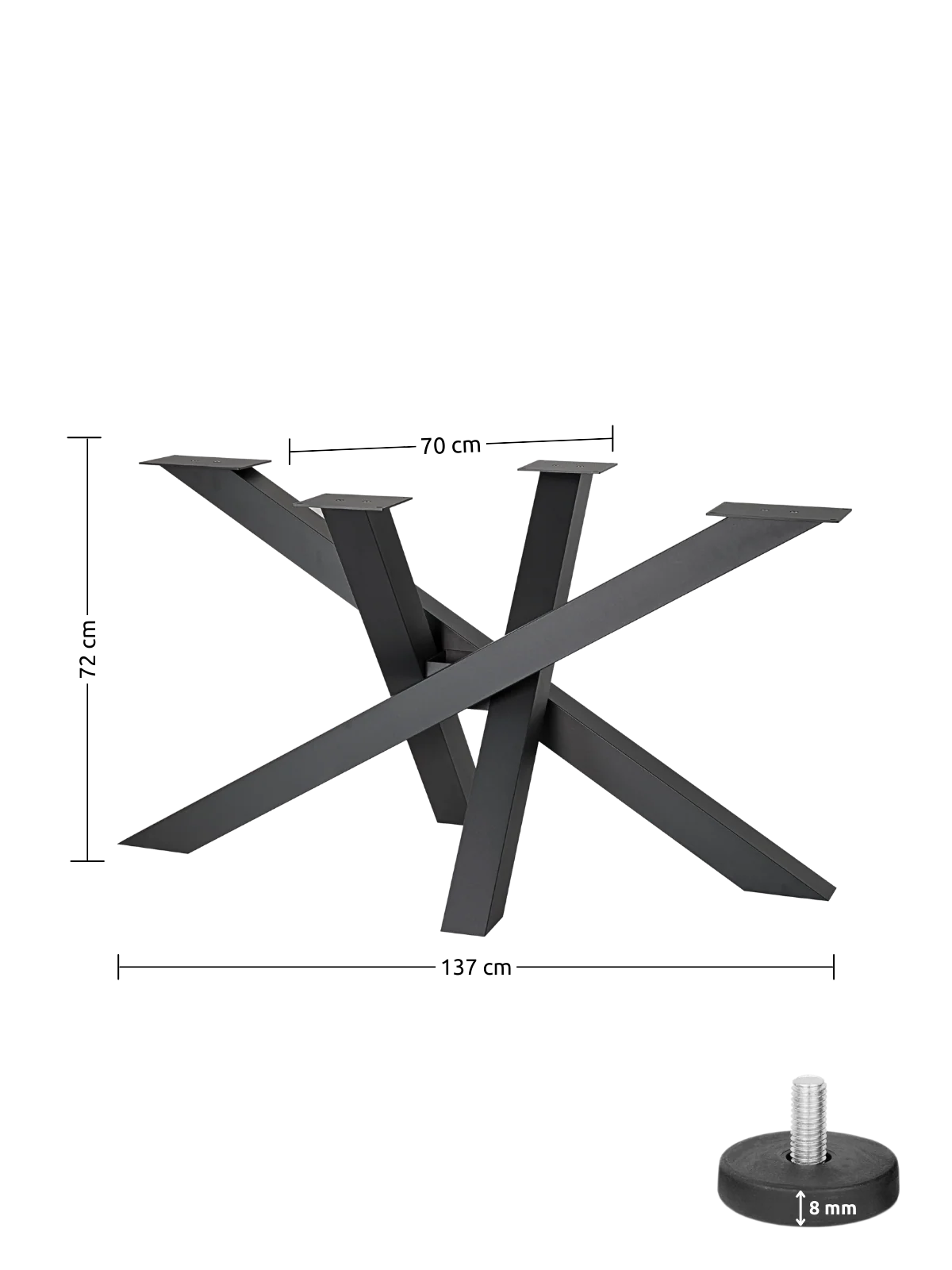 Tiempo Spider Tischgestell schwarz – modern, stabil & vielseitig