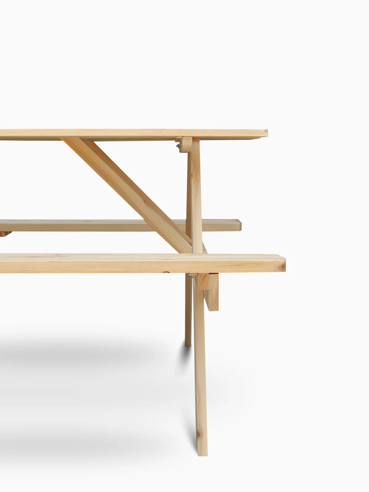 Outdoor Picknickbank aus Tannenholz 170 cm – großer Picknicktisch für den Garten
