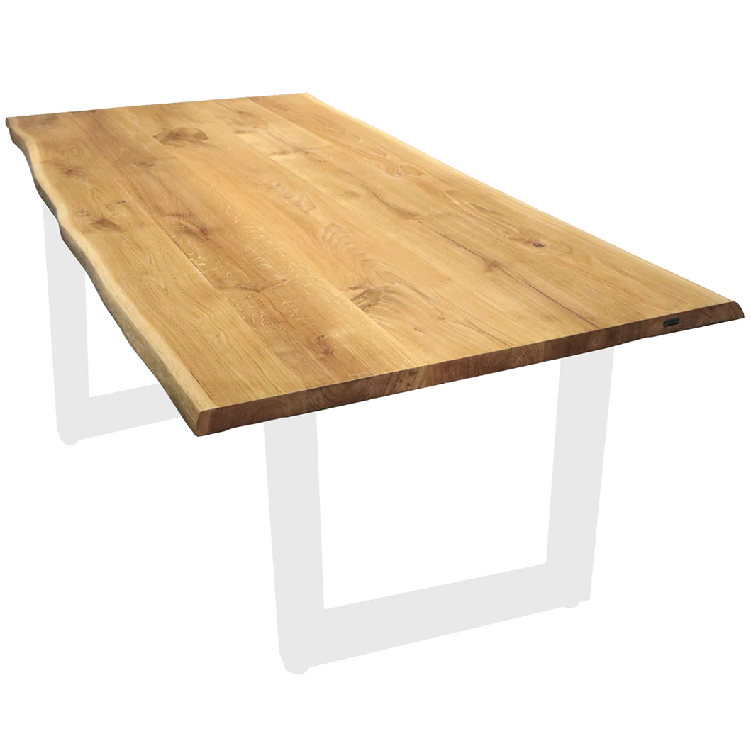 Tischplatte 220cm x 100cm mit Baumkante aus massiver Eiche