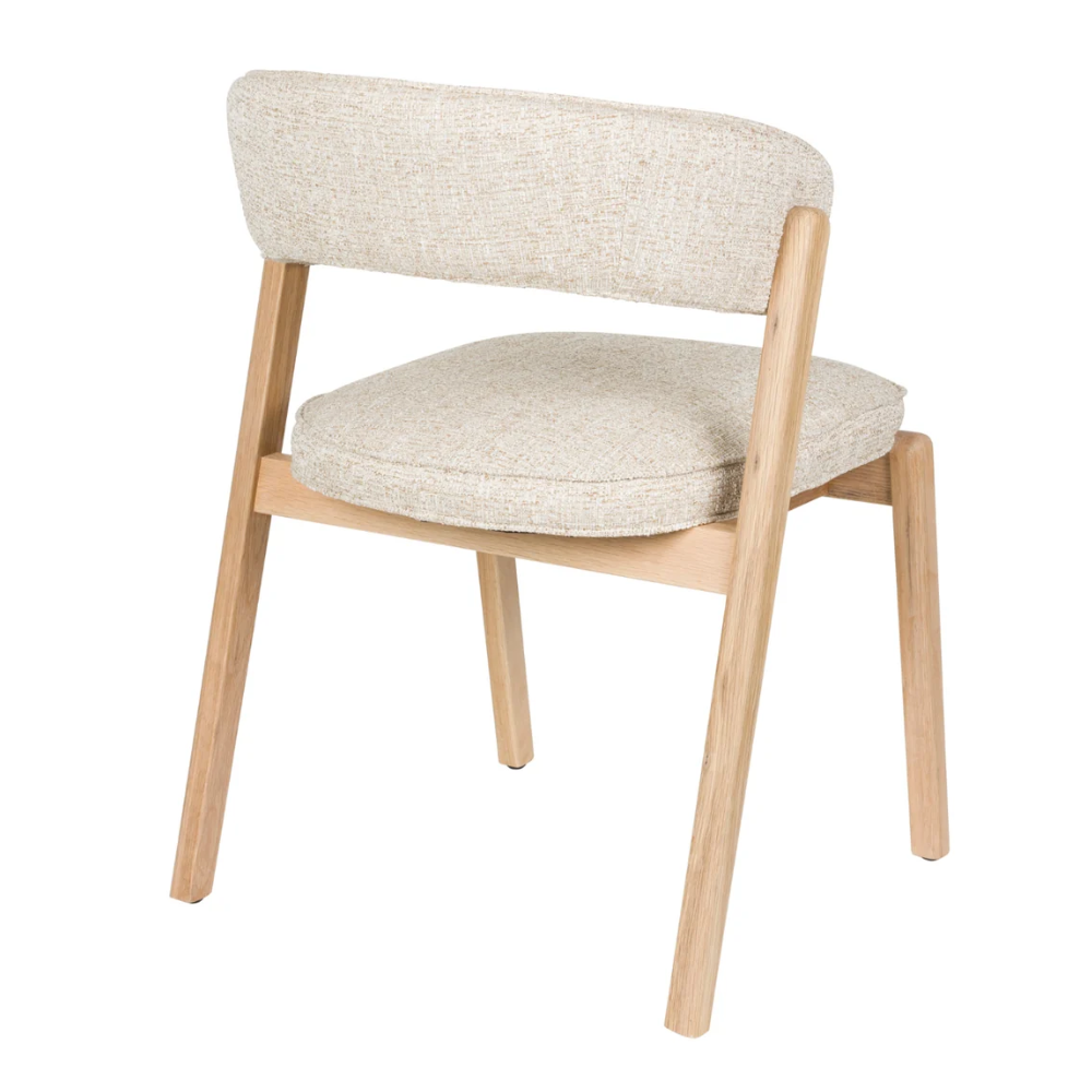 Esszimmerstuhl Bright aus massiver Eiche – 2er Set, Beige