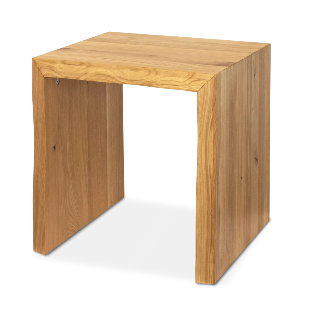 Massivholzbank aus Eiche mit Baumkante - XS