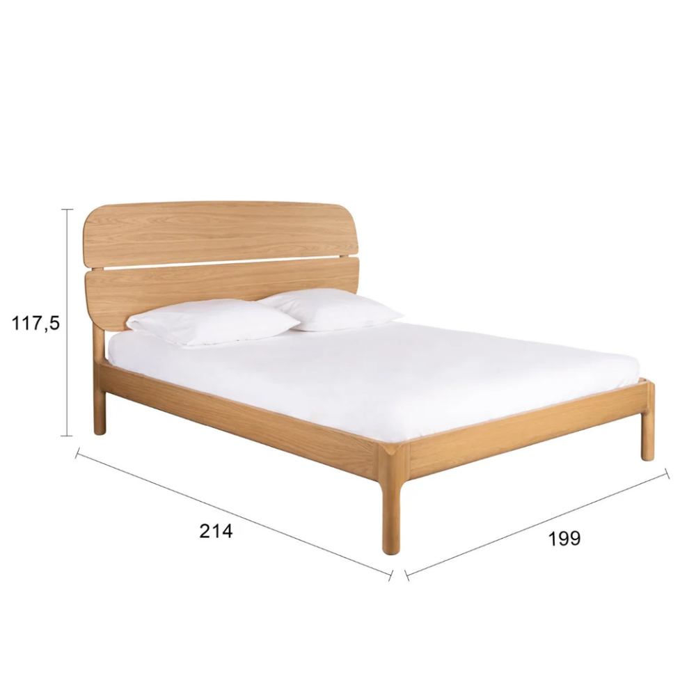 Eschenholzbett mit Wiener Geflecht – 180 × 200 cm
