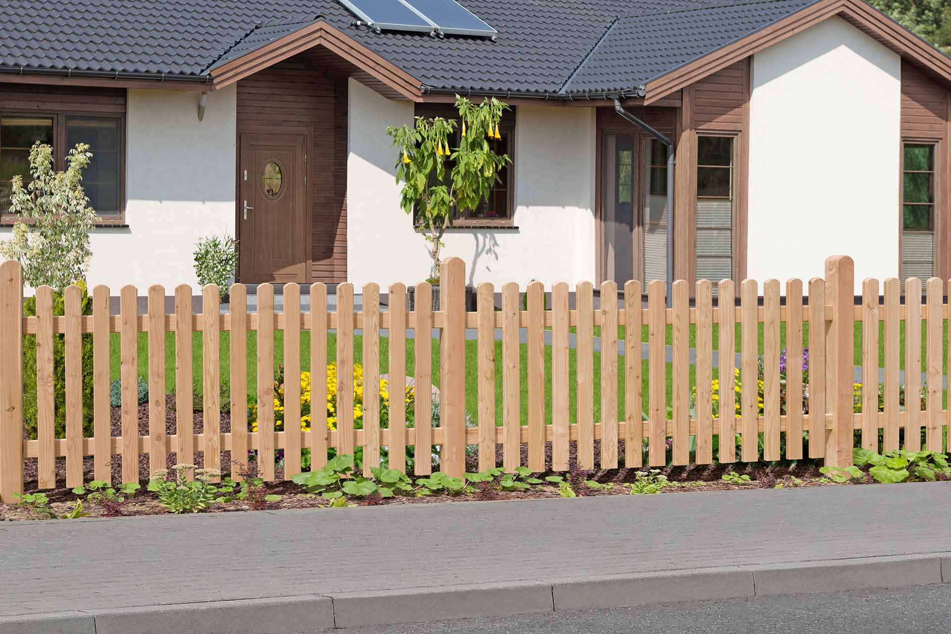Zaunpfosten Lärche 9x9x95 cm – Holzpfosten für Vorgartenzaun – wetterfest & nachhaltig – passend für DIY Holzzaun-Set 180x80 cm