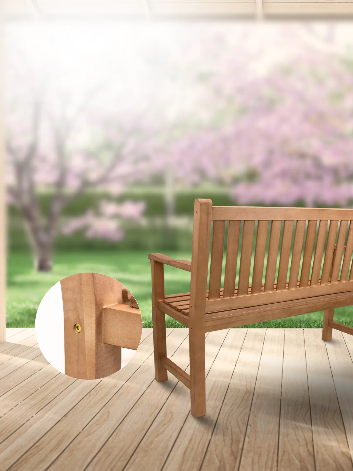 Gartenbank aus Holz 120 cm – natürlich, stabil & bequem