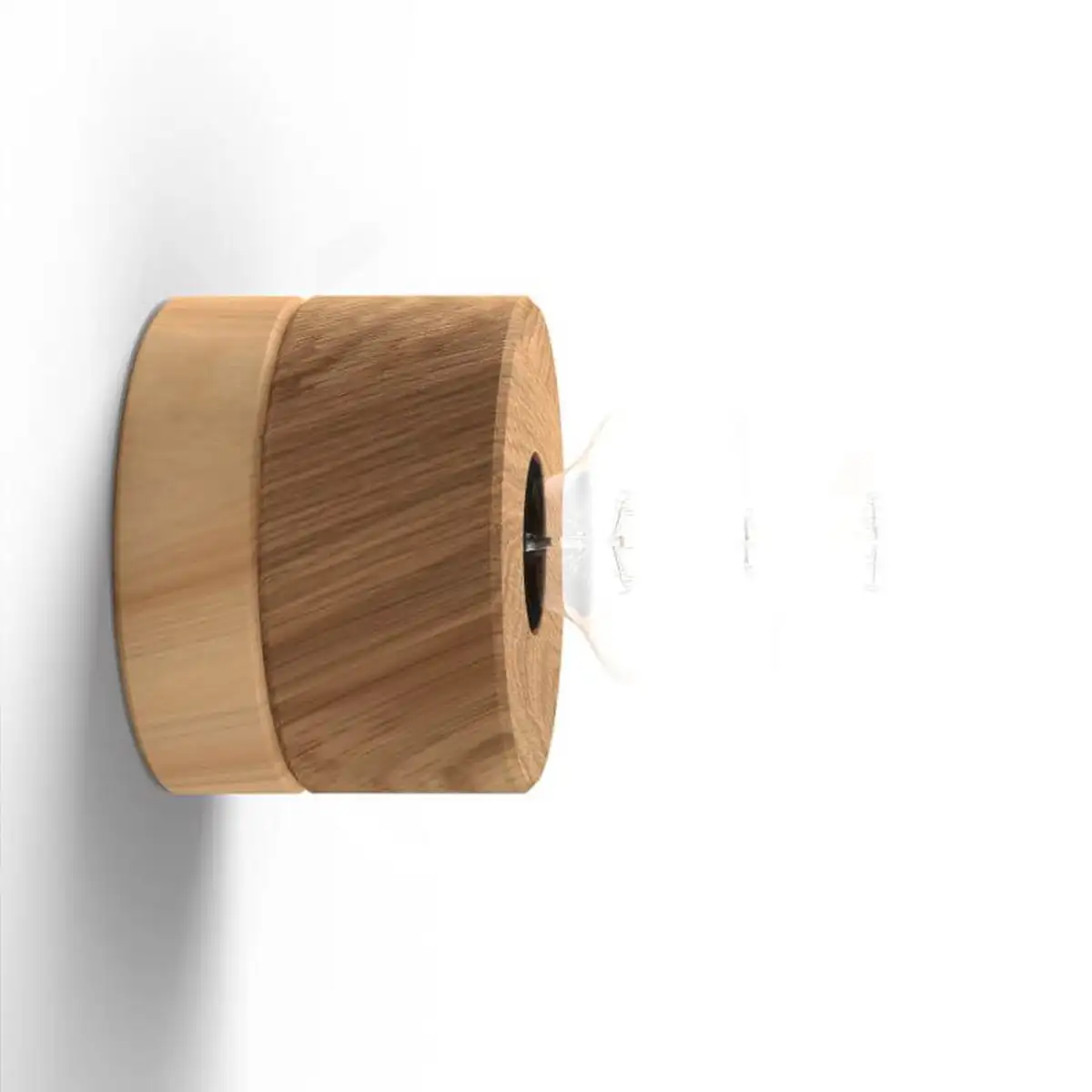 Wandlampe aus Eiche Holz, Sockel in Zirbe, skandinavisches Design von ALMUT