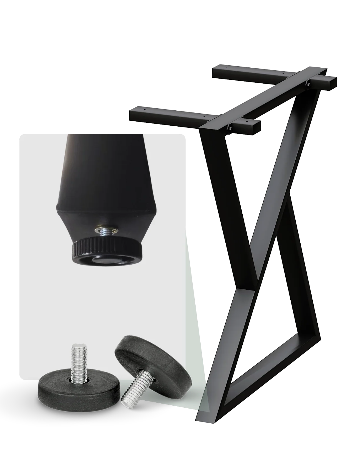 Doppel-Dreieck Tischgestell schwarz – stabil & modern für individuelle Tischplatten - 1 Paar (2 Stück)