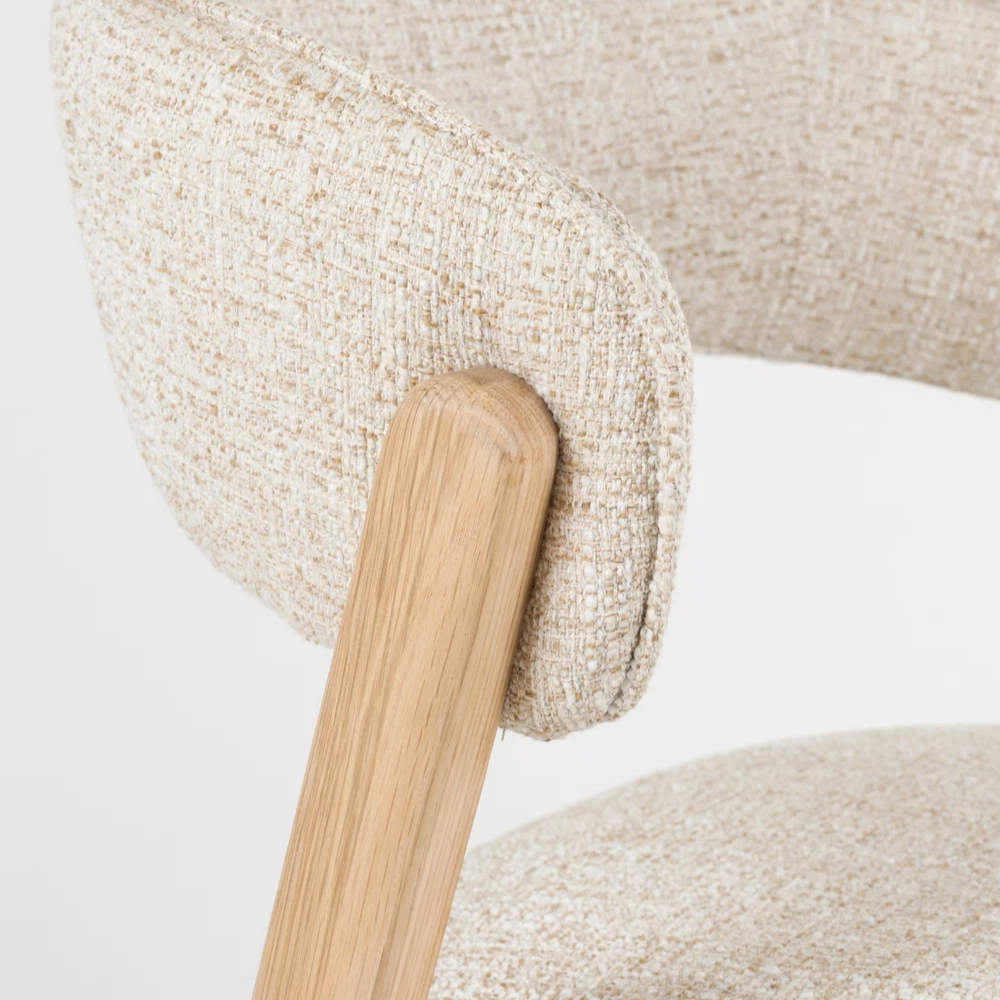 Esszimmerstuhl Bright aus massiver Eiche – 2er Set, Beige