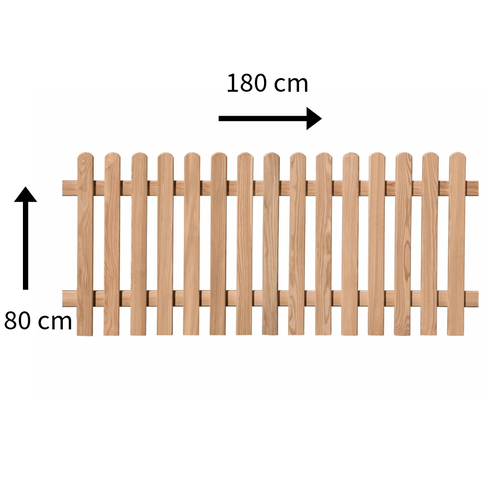 Gartenzaun Lärche 180x80 cm – DIY Holzzaun-Set GENUA für einfache Selbstmontage – Nachhaltiger Gartenzaun mit Edelstahlschrauben, wetterfest