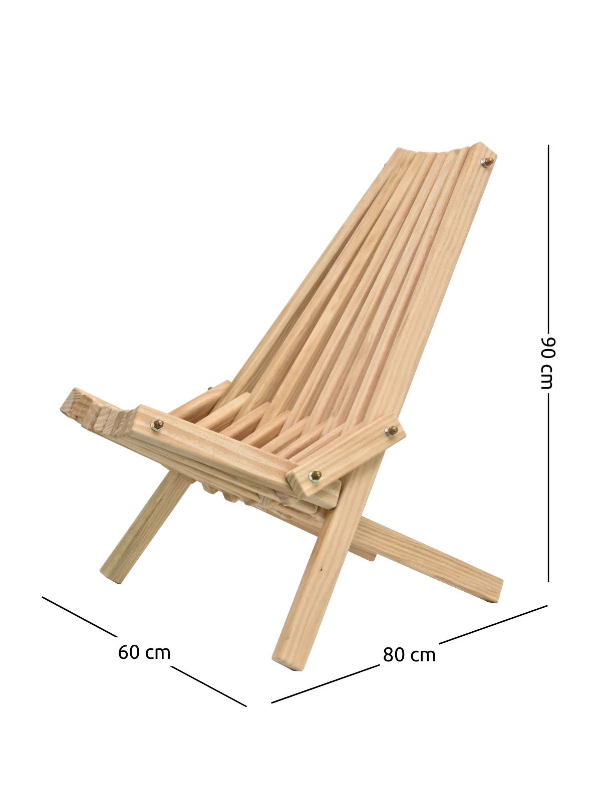 Skandinavisches Gartenmöbel-Set aus Kiefer – 2 Liegestühle & Tisch