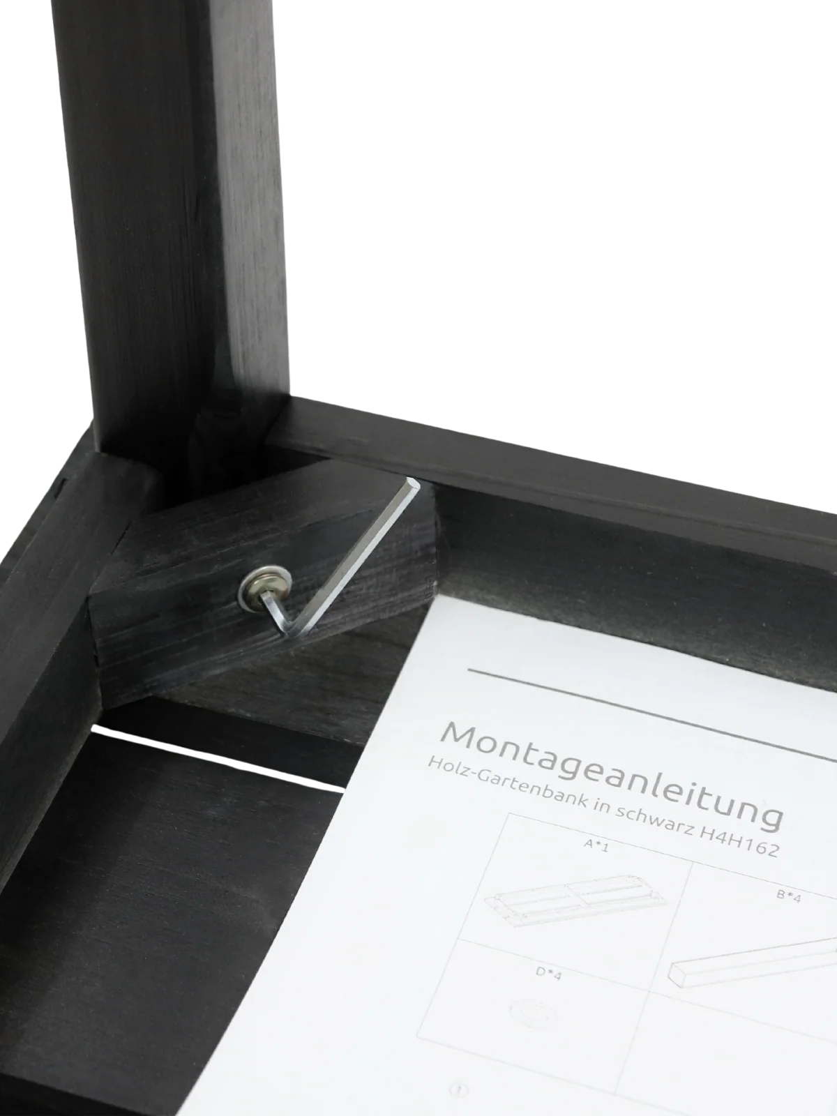 Gartenbank aus Tannenholz Schwarz – modern, stabil & vielseitig