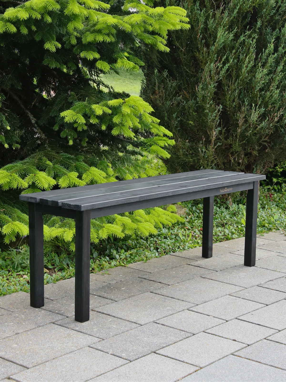 Gartenbank aus Tannenholz Schwarz – modern, stabil & vielseitig
