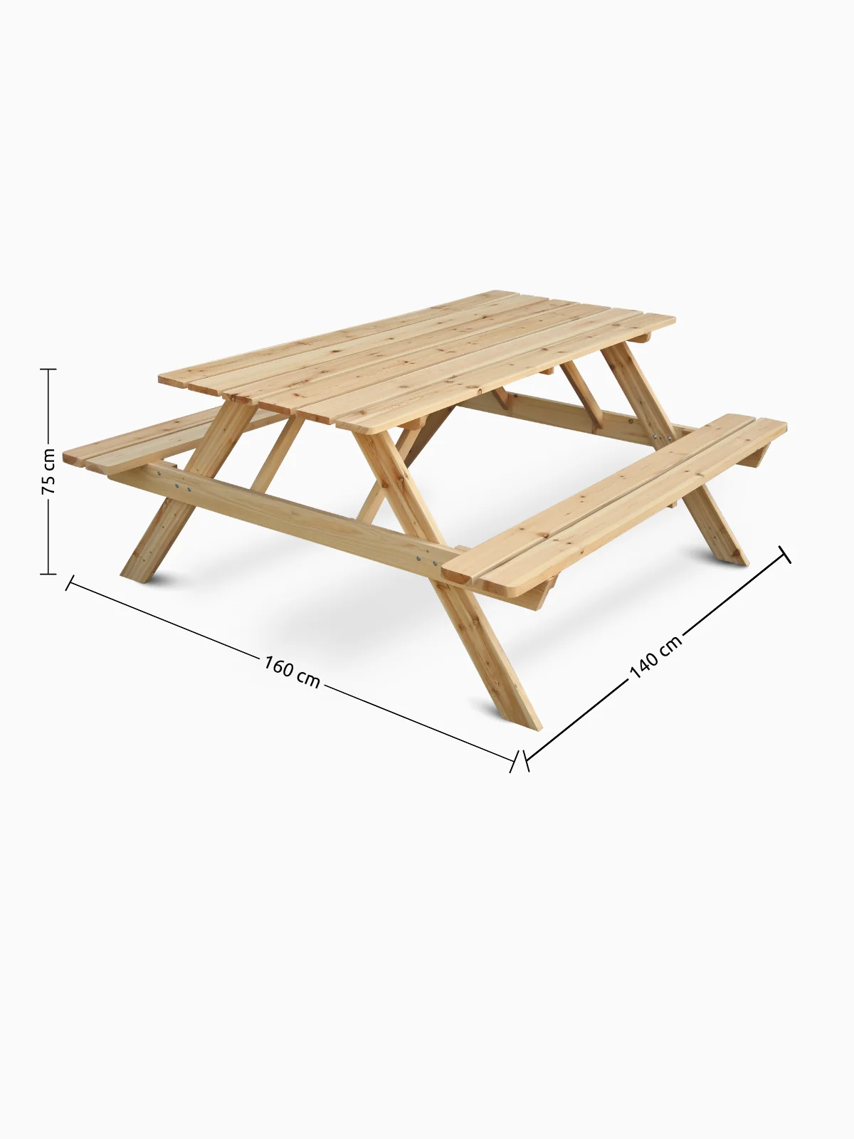 Outdoor Picknickbank aus Tannenholz 140 cm – stabil & vielseitig