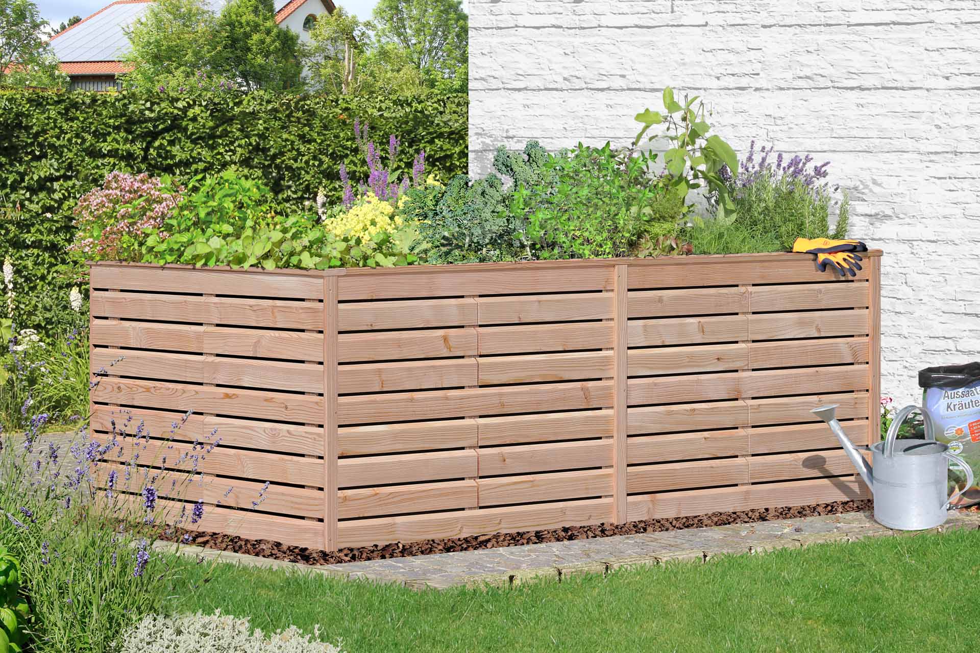 Rhombus Hochbeet XL – 206 × 103 × 75 cm | Lärche natur