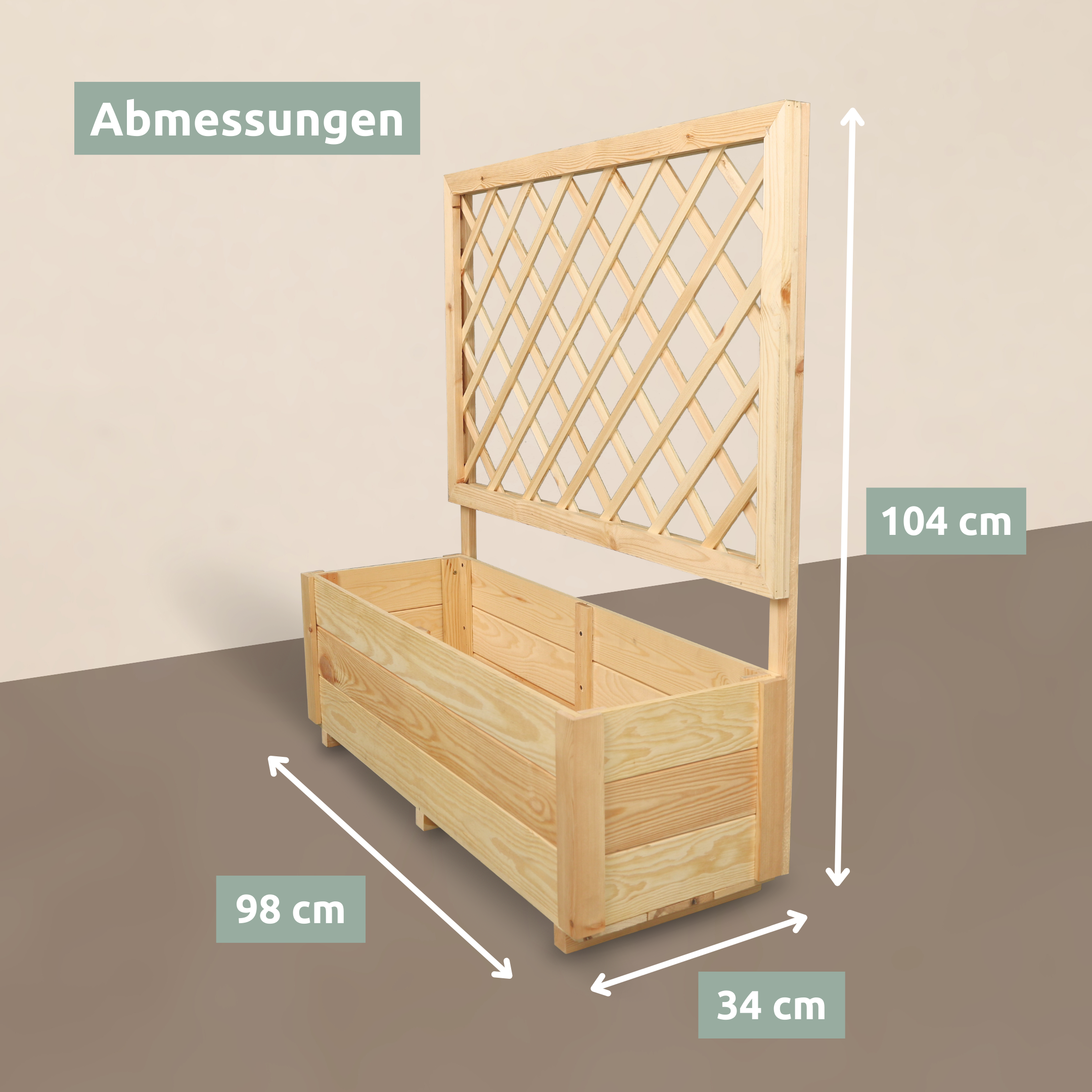 Pflanzkasten mit Rankgitter Holz – Blumenkasten für Balkon & Garten