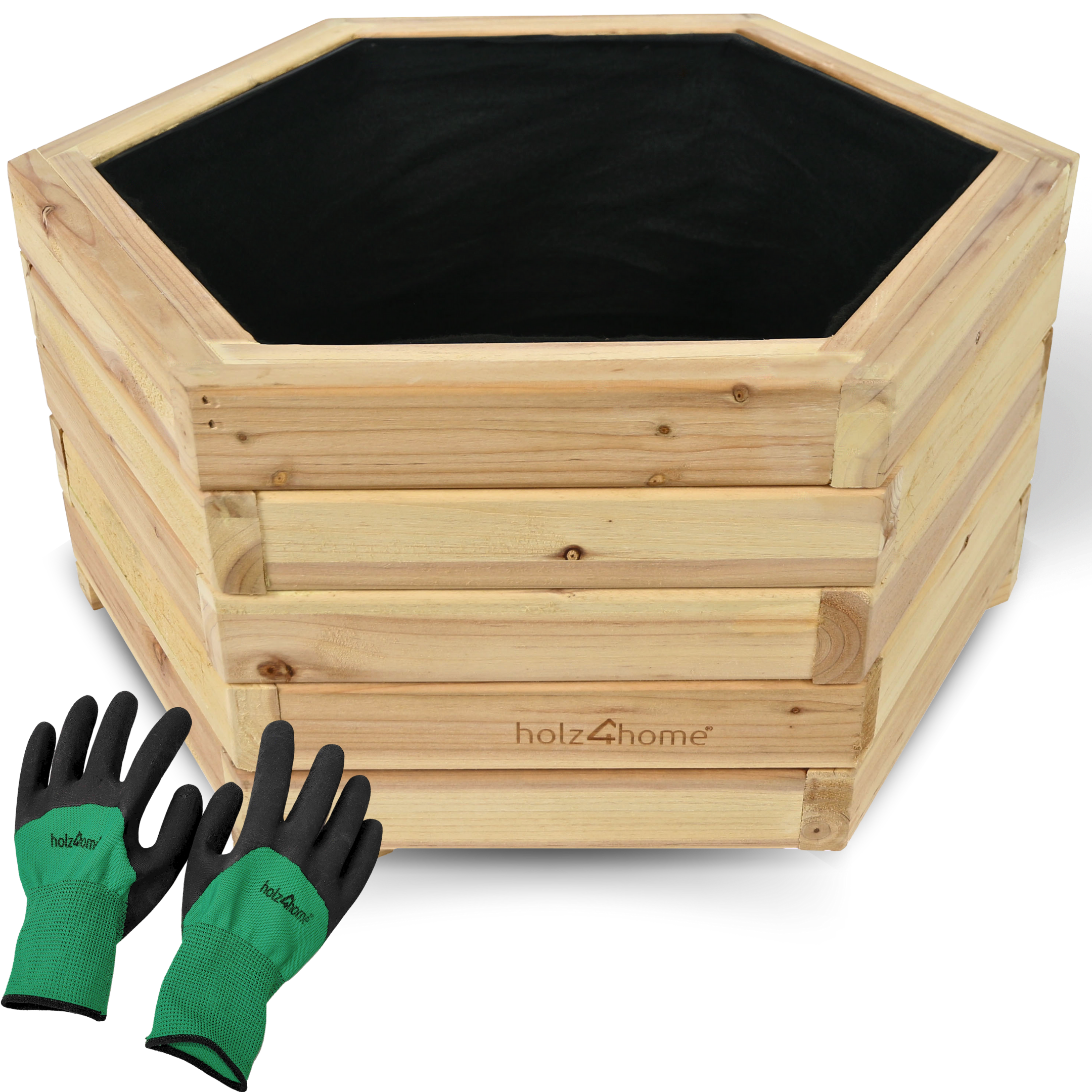 Pflanzenkübel Holz 6-eckig – Outdoor Blumenkübel für Garten