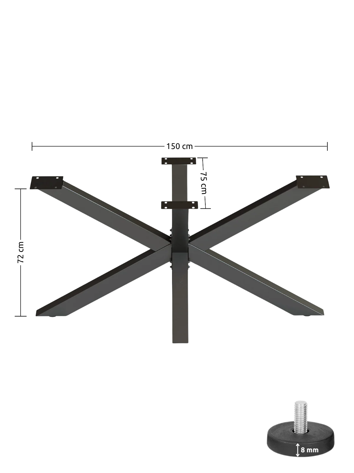 HORA Spider Tischgestell schwarz – modernes Design & stabile Basis
