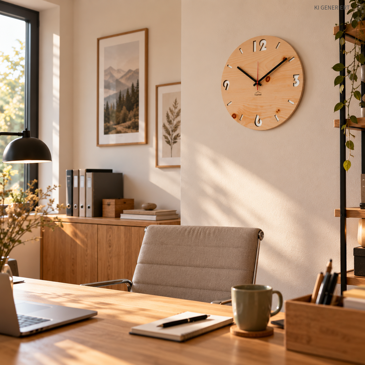 Wanduhr aus Holz – Zirbe Ø 30 cm, lautlos & handgefertigt - huamet® Duhrchbruch