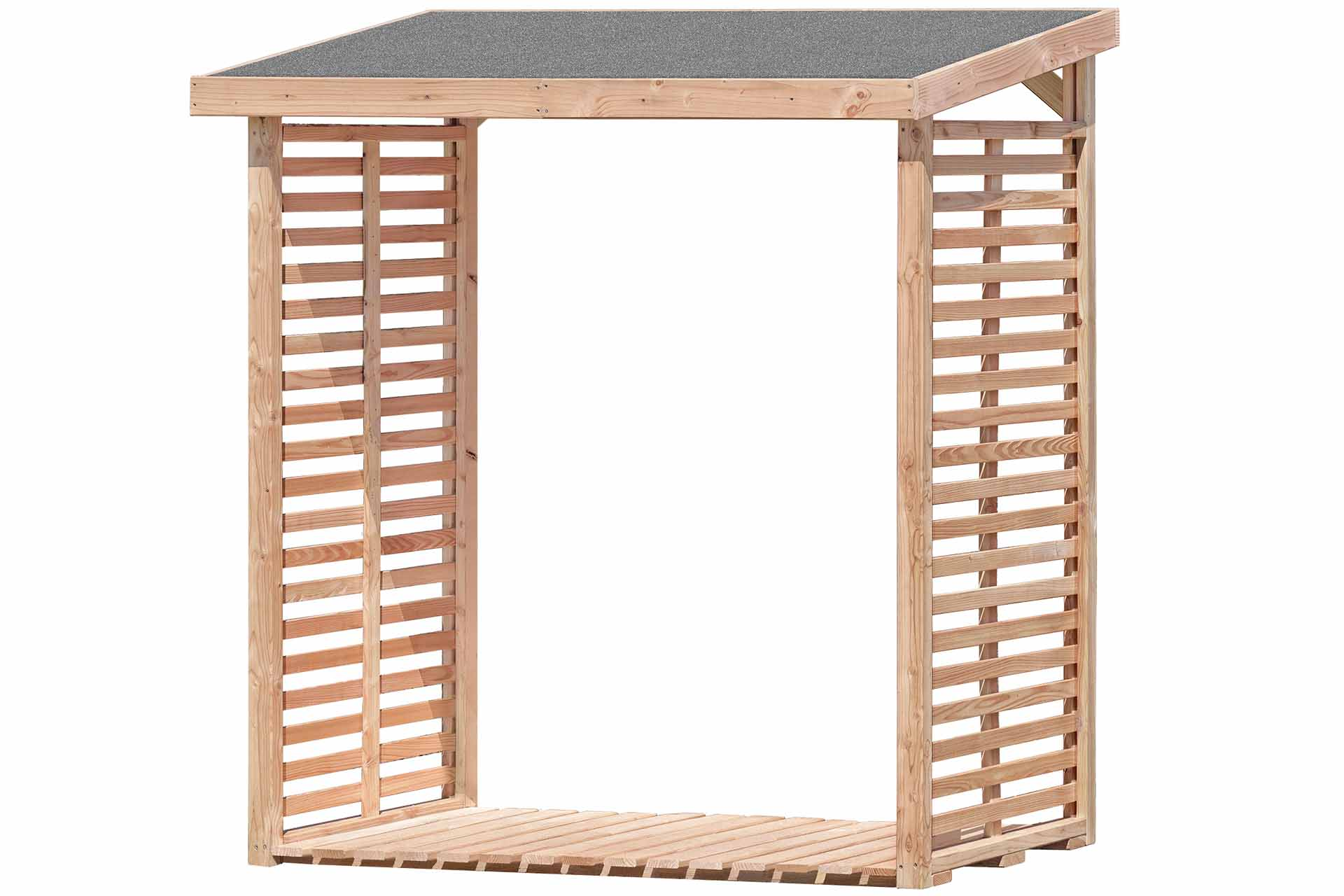 Kaminholzregal ohne Rückwand KAMO L 200 × 75 × 200 cm, ca. 2 m³ - Holzlager für 2 Reihen Brennholz, wetterfest & stabil