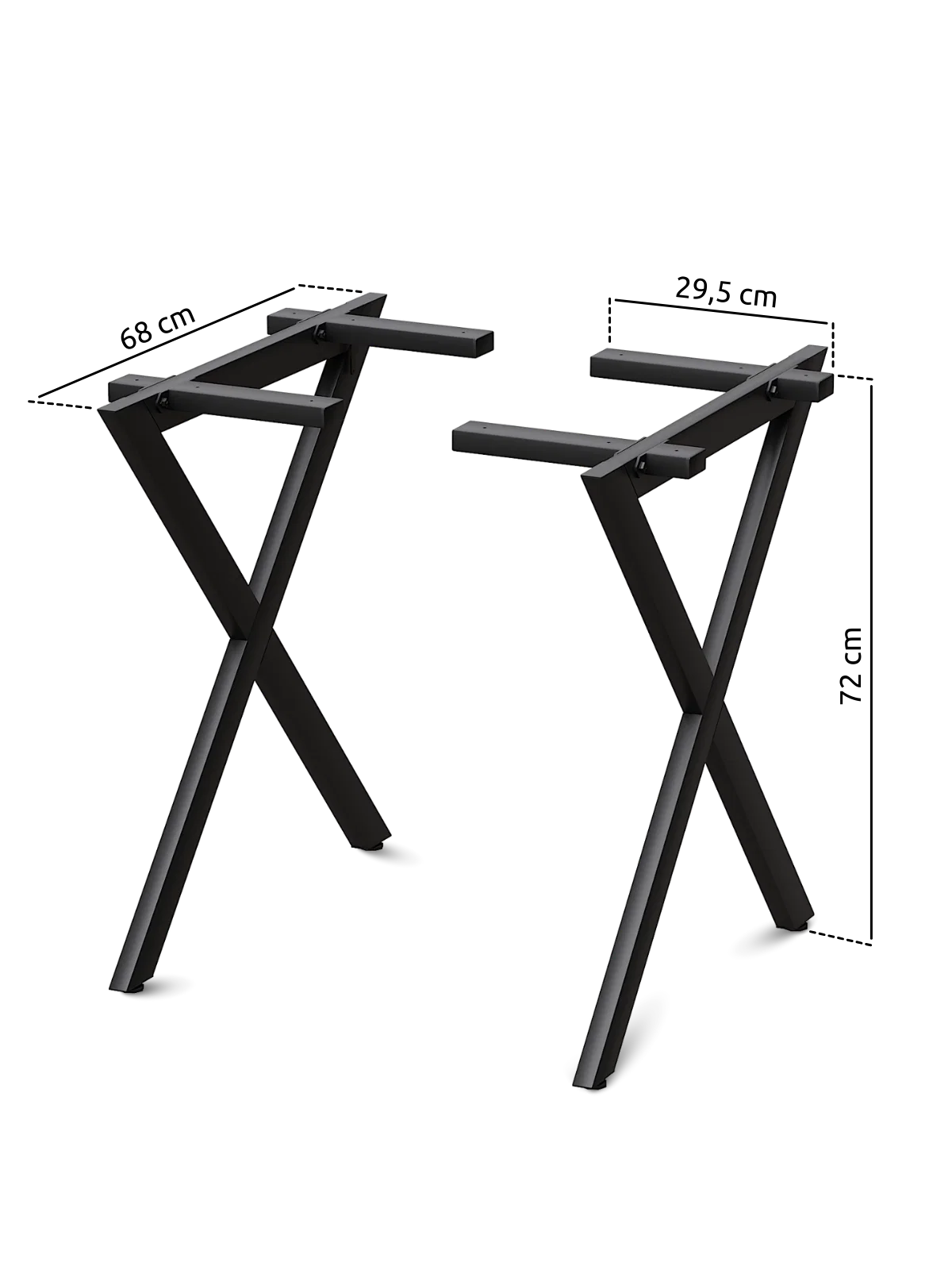 X-Struktur Tischgestell schwarz – stabil & modern für individuelle Tischplatten