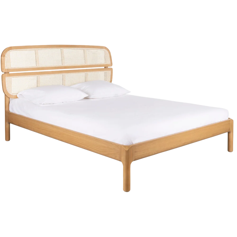 Eschenholzbett mit Wiener Geflecht – 180 × 200 cm
