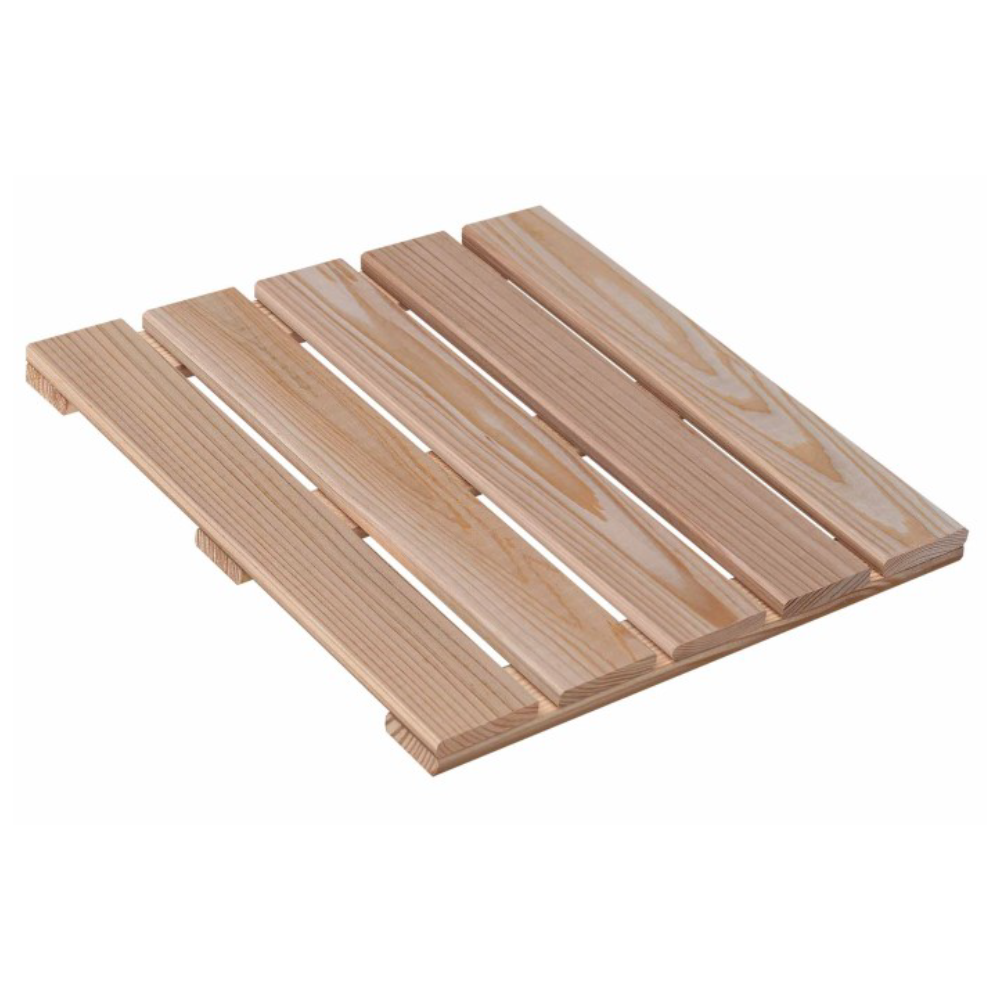 Holzfliesen aus Lärchenholz 40 x 40 cm - 6 Stück - Wetterfester Outdoor-Bodenbelag für Terrasse, Balkon & Garten