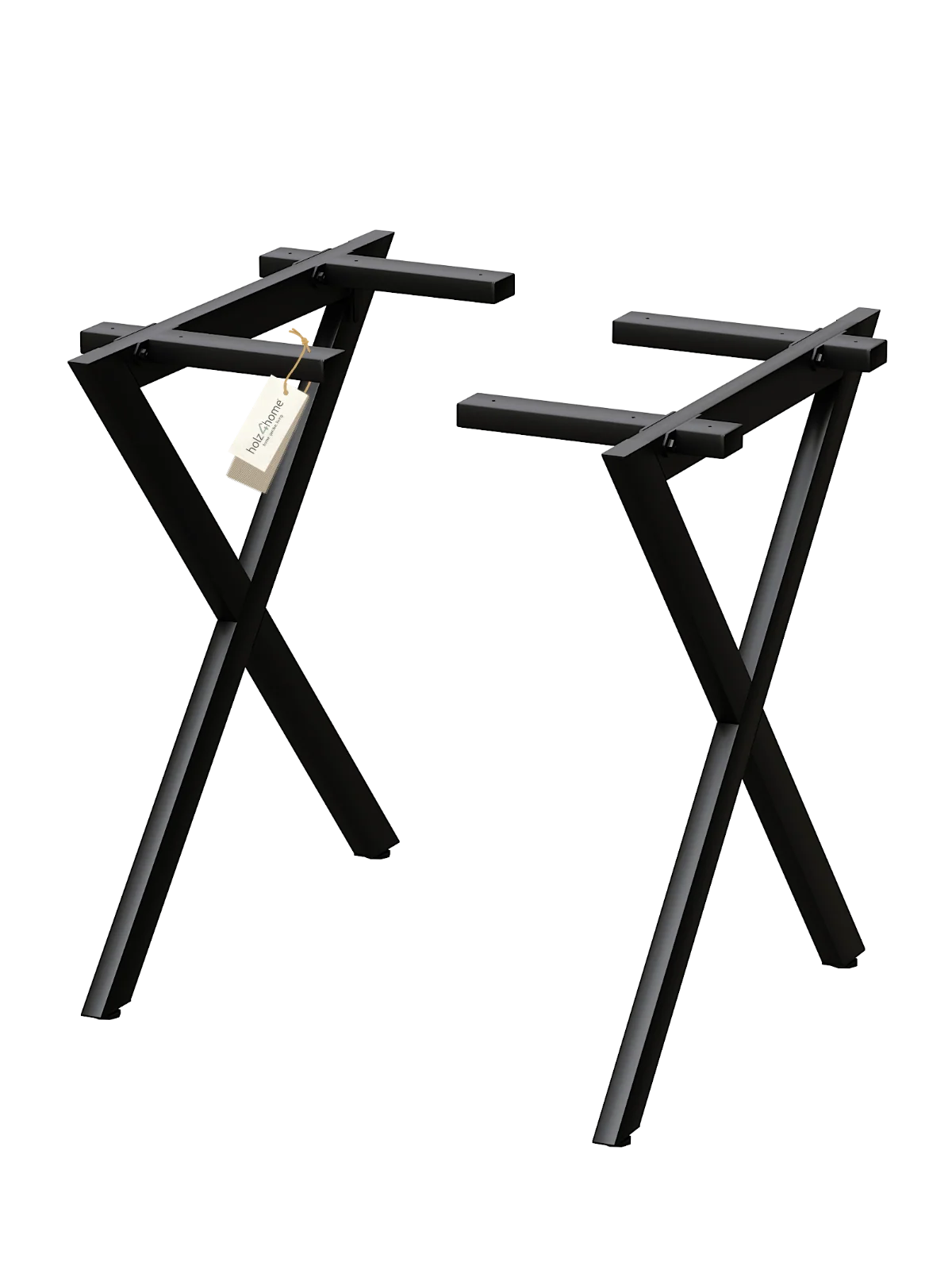 X-Struktur Tischgestell schwarz – stabil & modern für individuelle Tischplatten