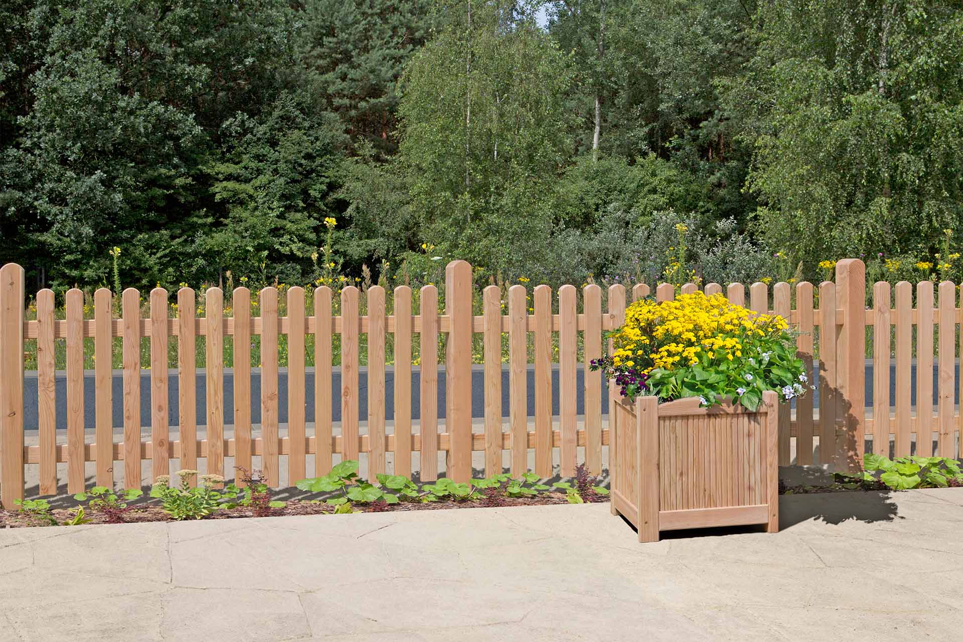 Zaunpfosten Lärche 9x9x95 cm – Holzpfosten für Vorgartenzaun – wetterfest & nachhaltig – passend für DIY Holzzaun-Set 180x80 cm