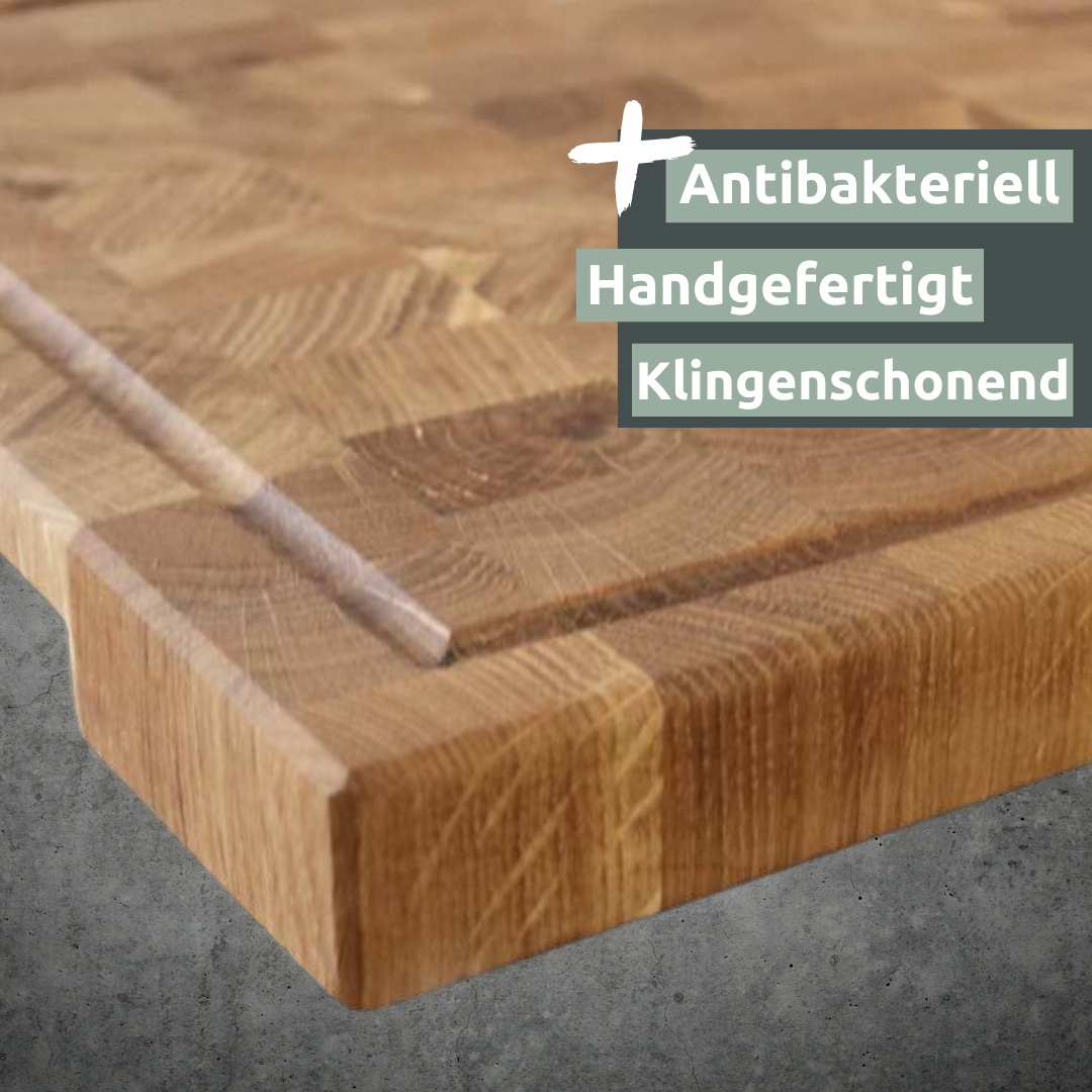 Steakbrett | Schneidebrett Stirnholz Eiche Würfelmuster