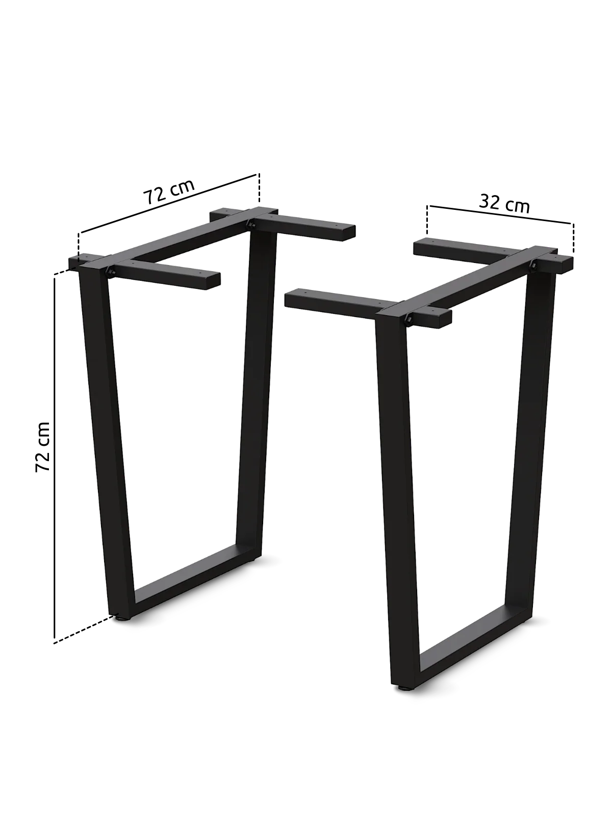 Trapez Tischgestell schwarz – stabil & modern für individuelle Tischplatten