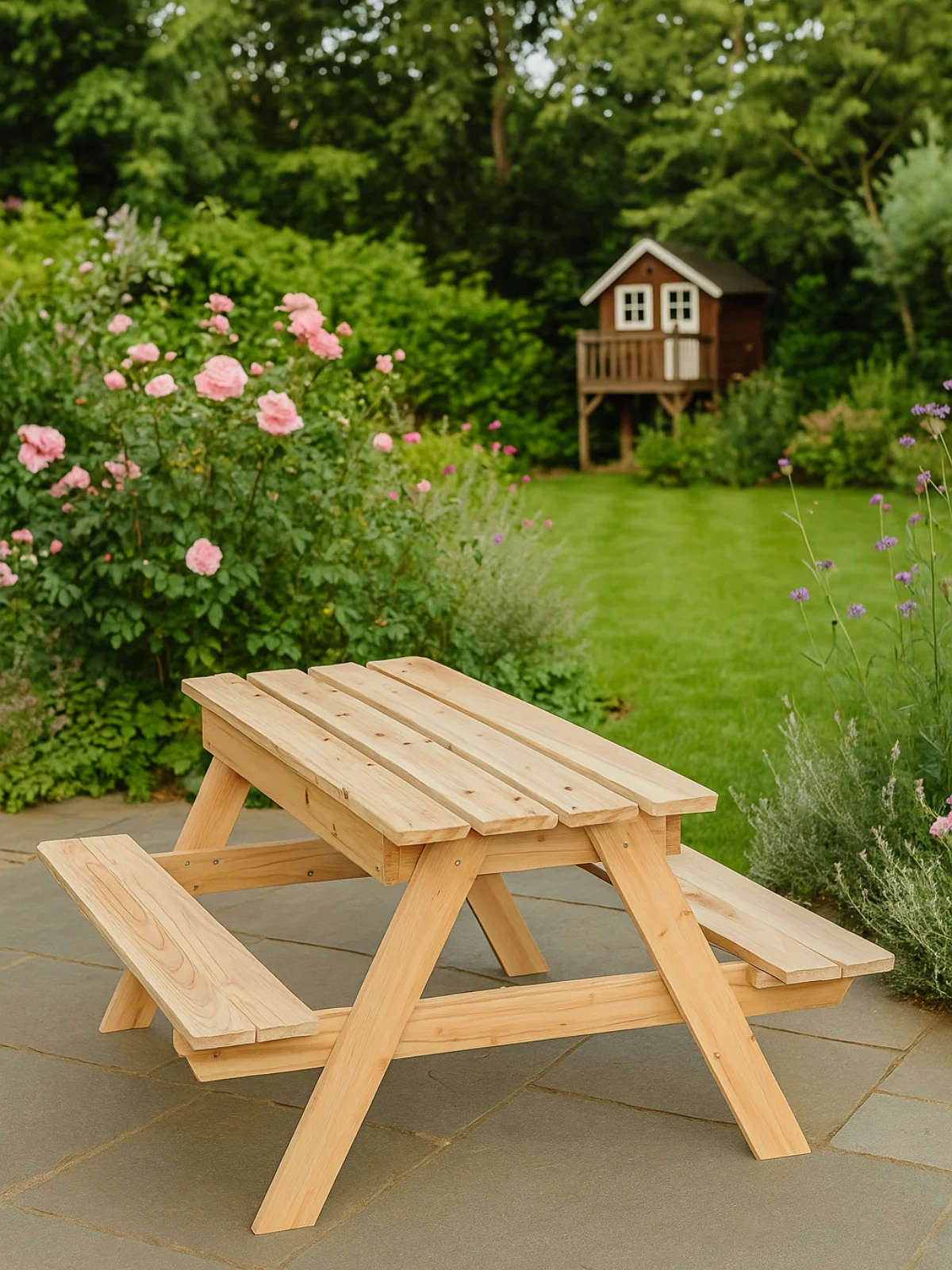 Outdoor Kinder-Picknickbank aus Tannenholz – Spielspaß im eigenen Garten