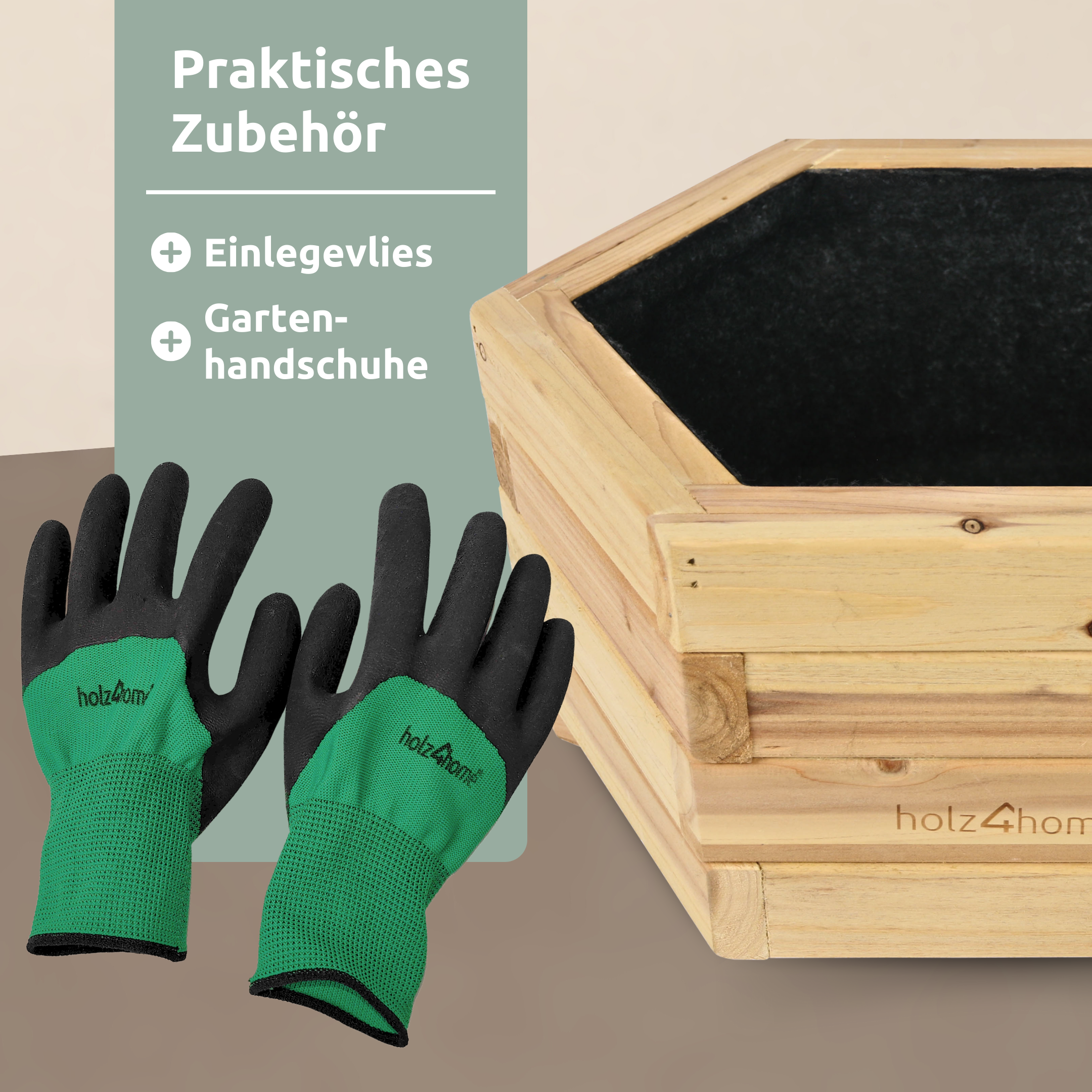 Outdoor Pflanzenkübel aus Holz – 6-eckiger Blumenkübel für Garten & Balkon