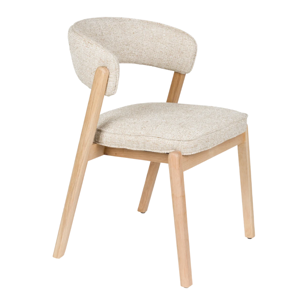 Esszimmerstuhl Bright aus massiver Eiche – 2er Set, Beige
