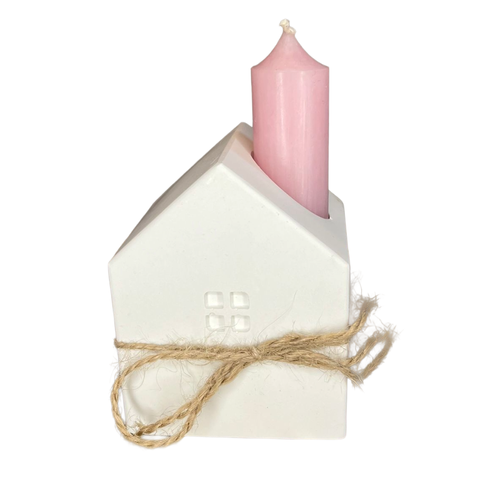 Haus mit Kerze – handgegossene Dekoration
