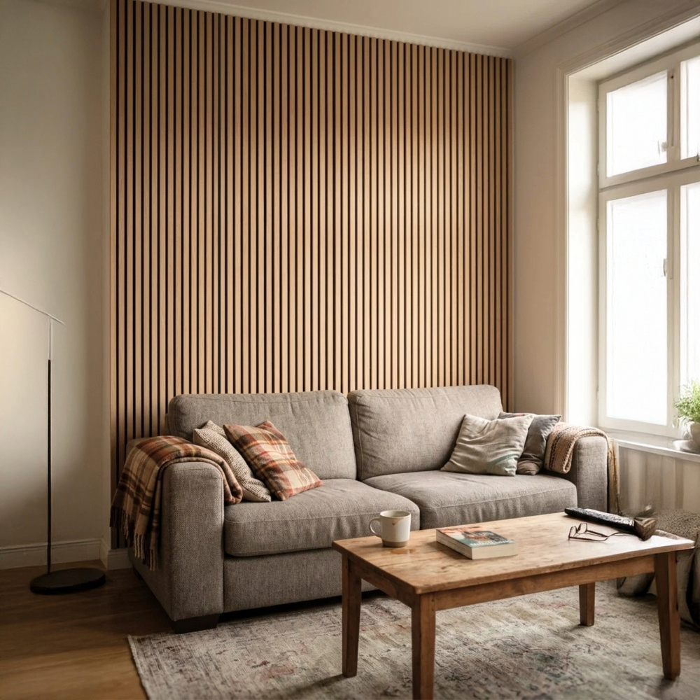 Akustikpaneele 240 × 60 cm – 2er Set - Eiche