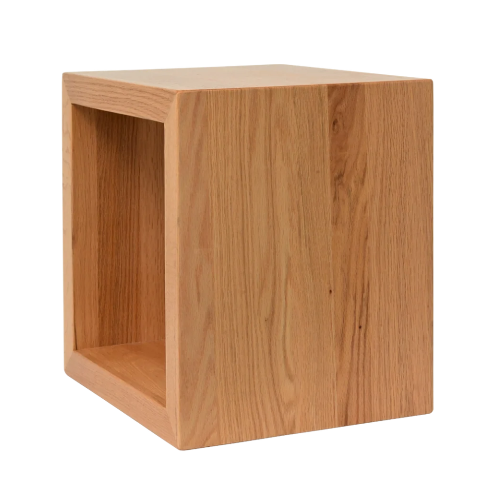 Nachttisch Cube aus massiver Eiche – 40 × 32 × 40 cm