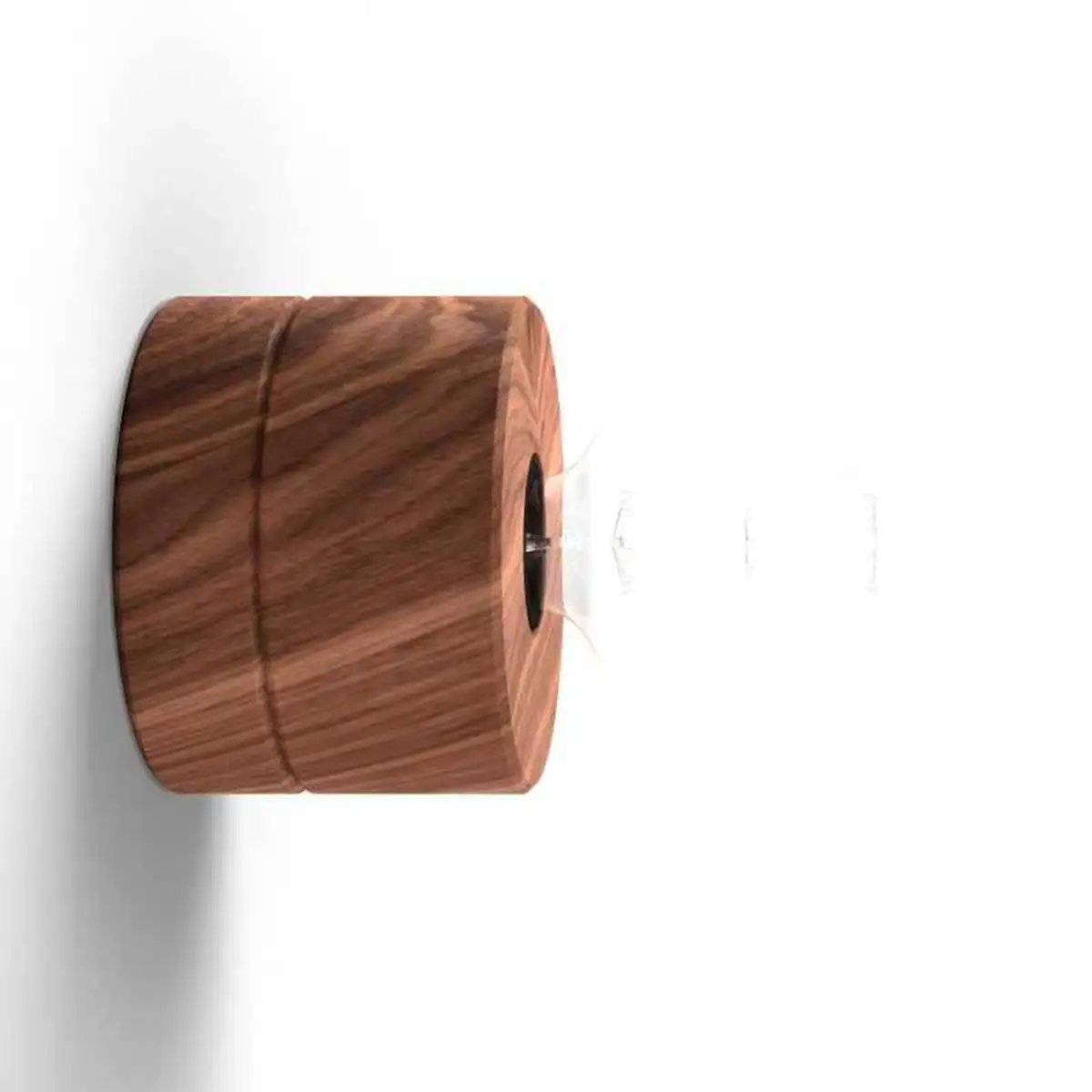 Wandlampe aus Walnuss Holz, Sockel in Walnuss, skandinavisches Design von ALMUT