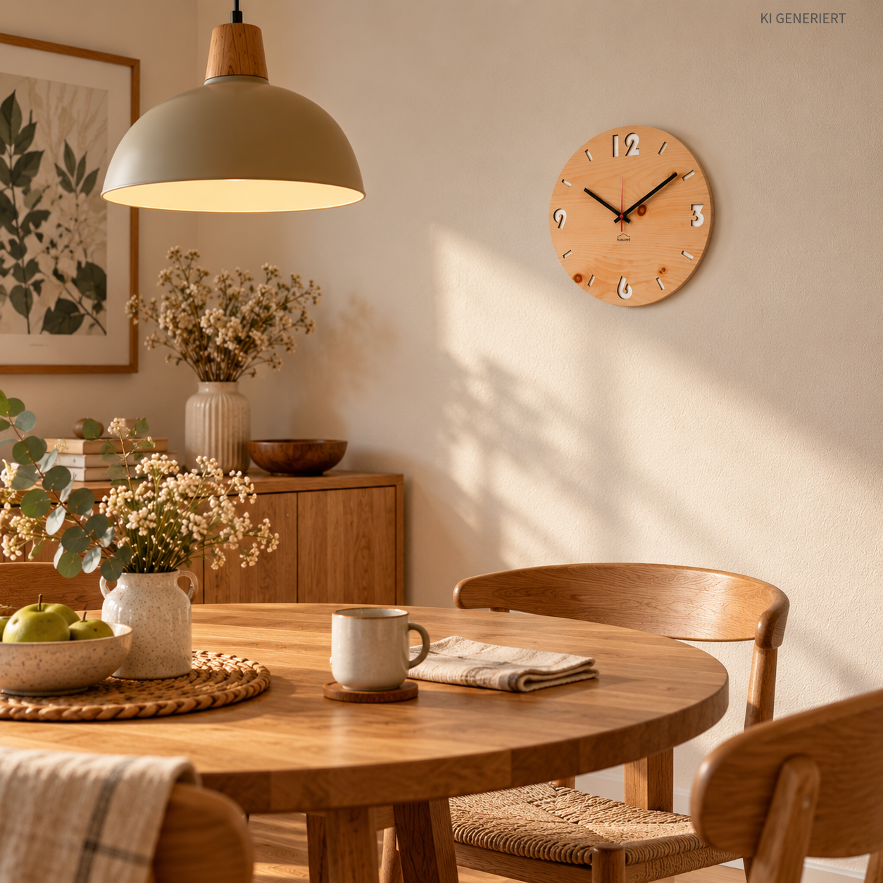 Wanduhr aus Holz – Zirbe Ø 30 cm, lautlos & handgefertigt - huamet® Duhrchbruch