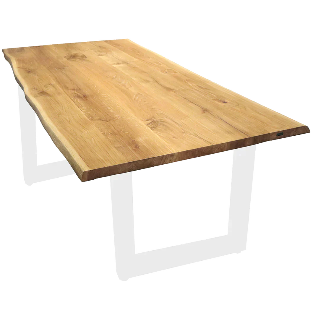 Tischplatte 100cm x 70cm mit Baumkante aus massiver Eiche