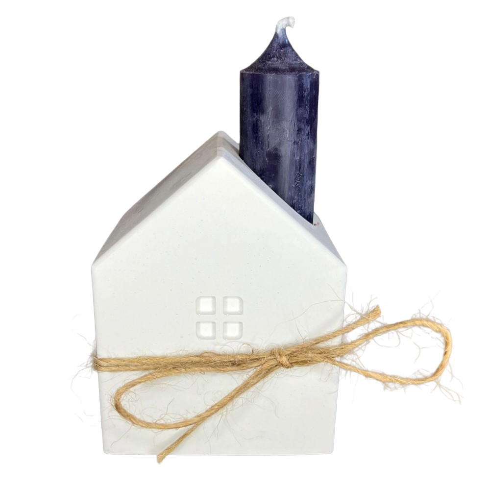 Haus mit Kerze – handgegossene Dekoration